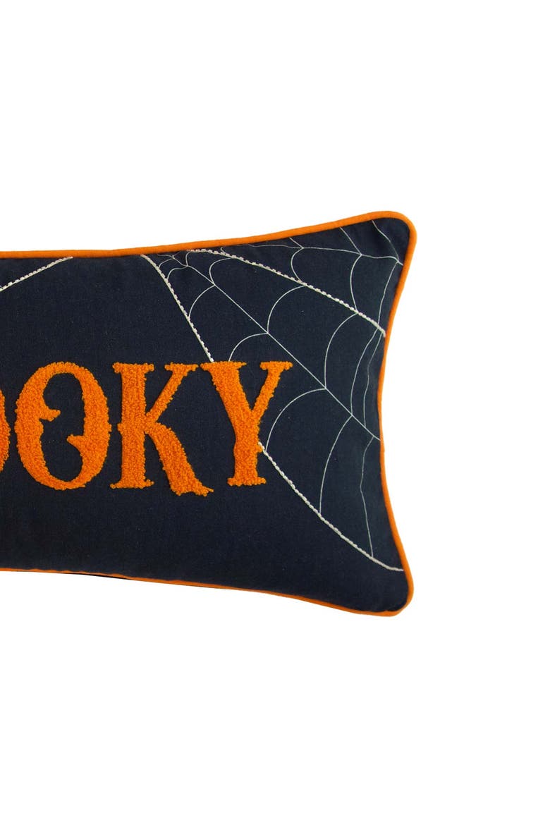 Halloween Rectangle Spider Web Accent Pillow, 12" x 24", Alternate, color, Black
