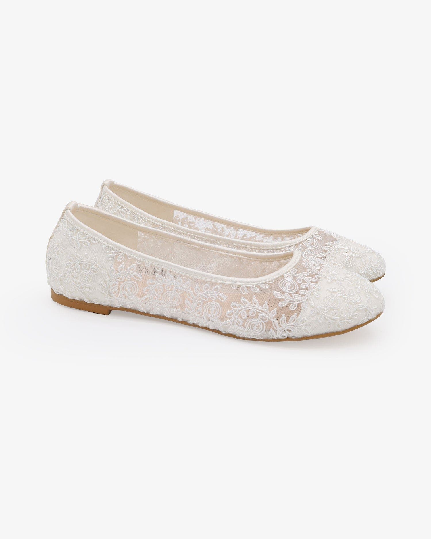 Kailee P Baba Crochet Lace Ballet Flats, Main, color, White
