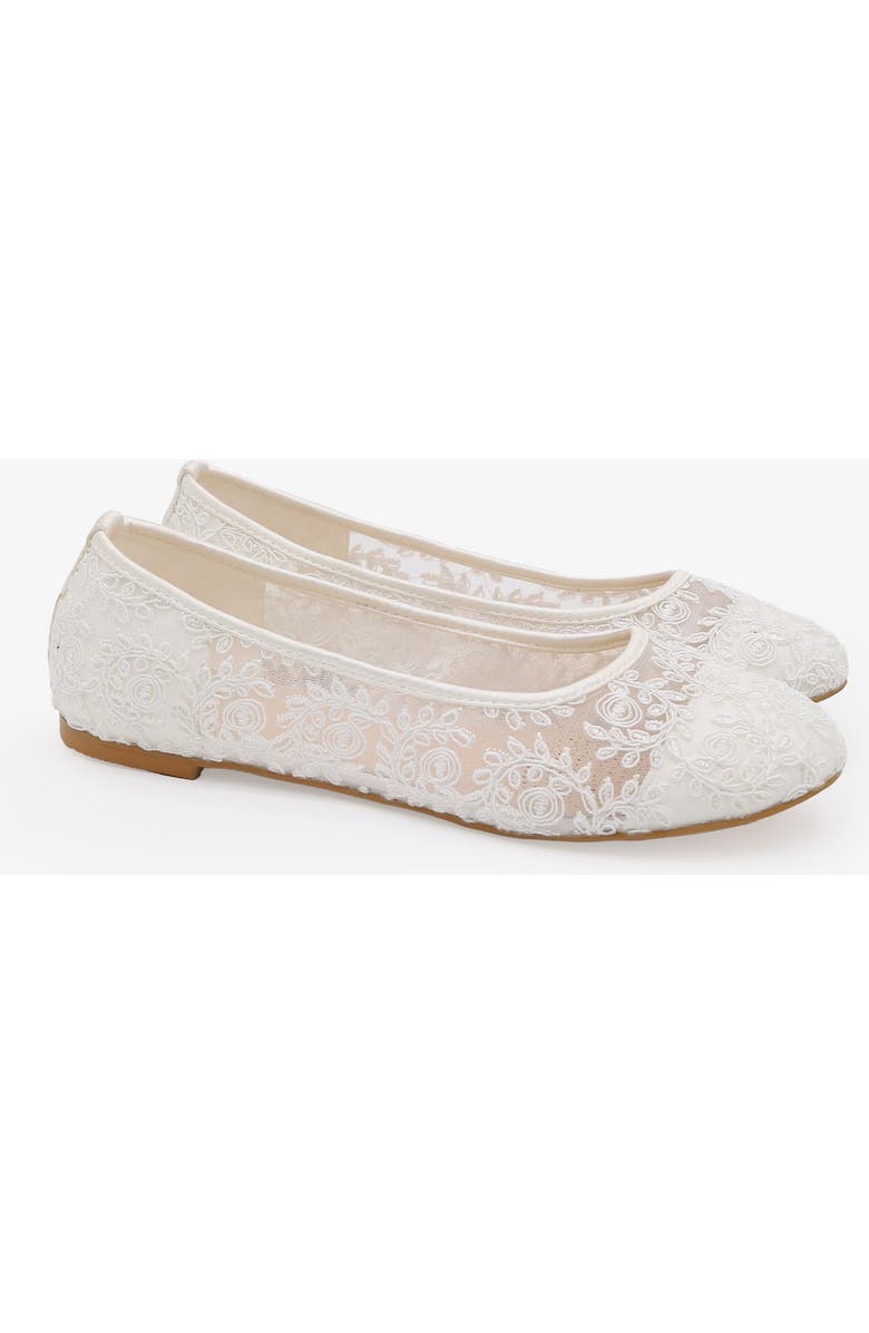 Kailee P Baba Crochet Lace Ballet Flats, Main, color, White