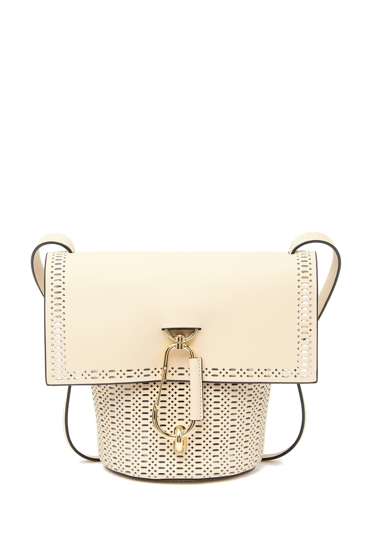 ZAC Zac Posen Belay Perforated Calfskin Leather Crossbody Bag, Main, color, 
