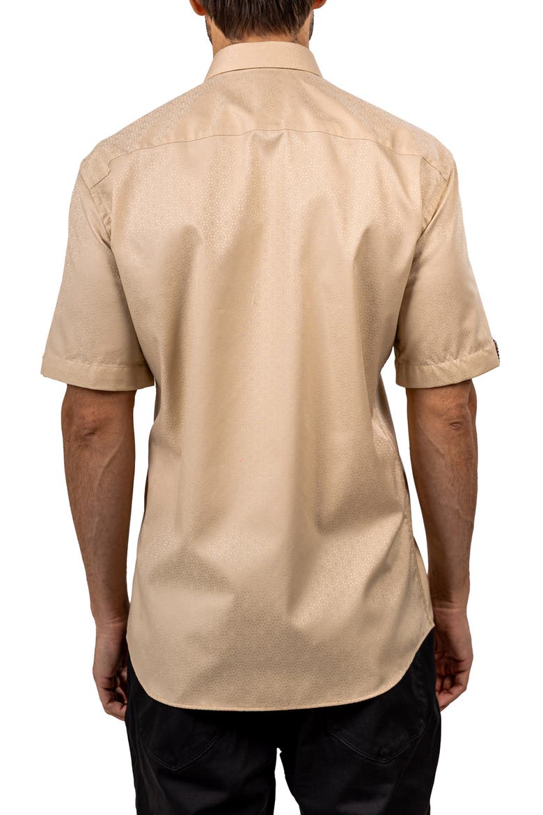 Galileo Ascension 0079 Contemporary Fit Short Sleeve Button-Up Shirt, Alternate, color, BROWN