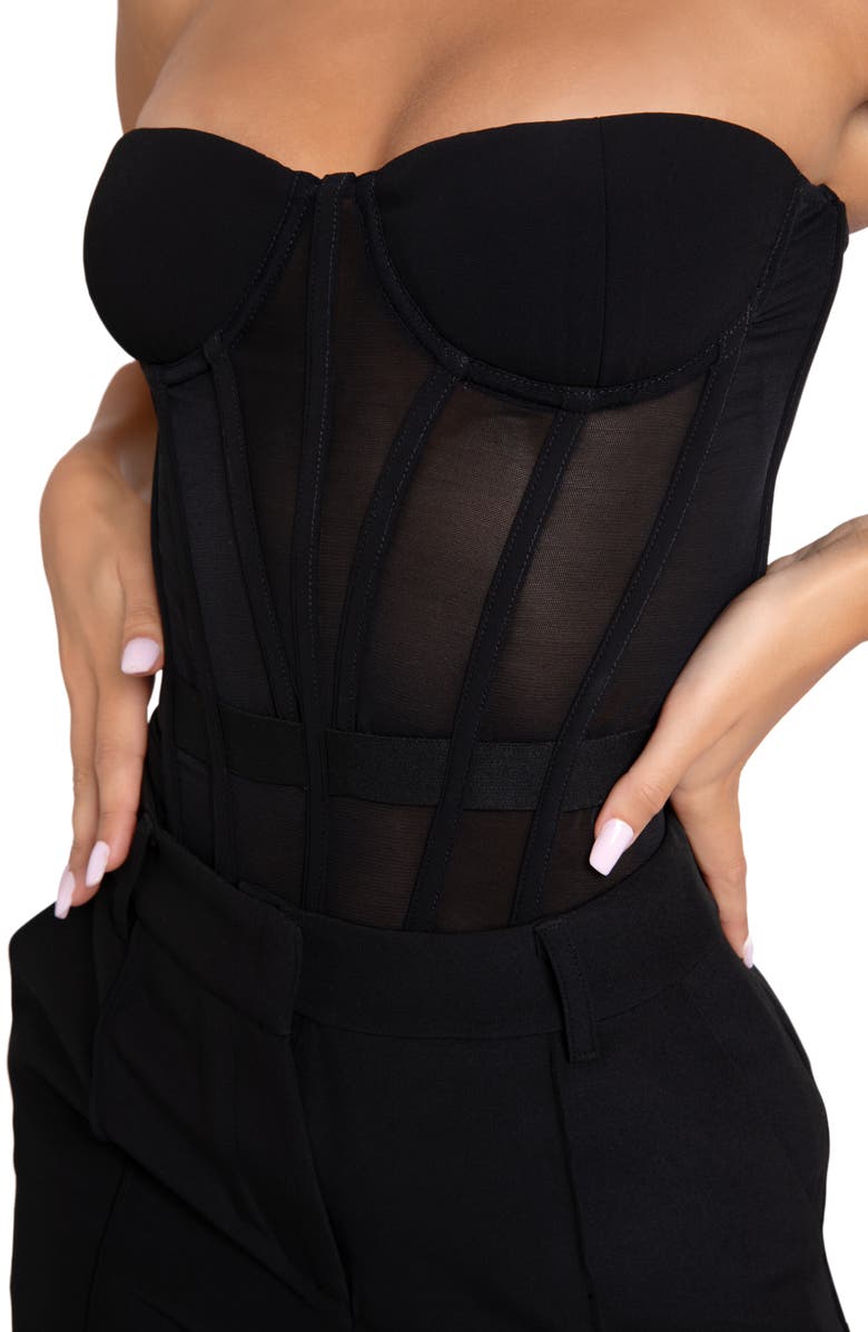 HEIRESS BEVERLY HILLS Strapless Corset Mesh Top, Alternate, color,