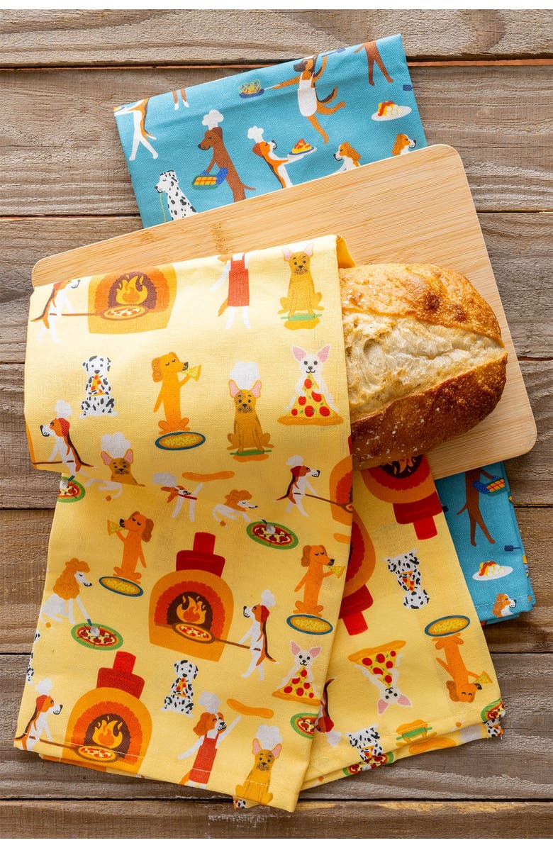 Puppington Dog Kitchen Towels - Pasta Pups & Pizza Pawty, Alternate, color, Pasta Pups And Pizza Pawty