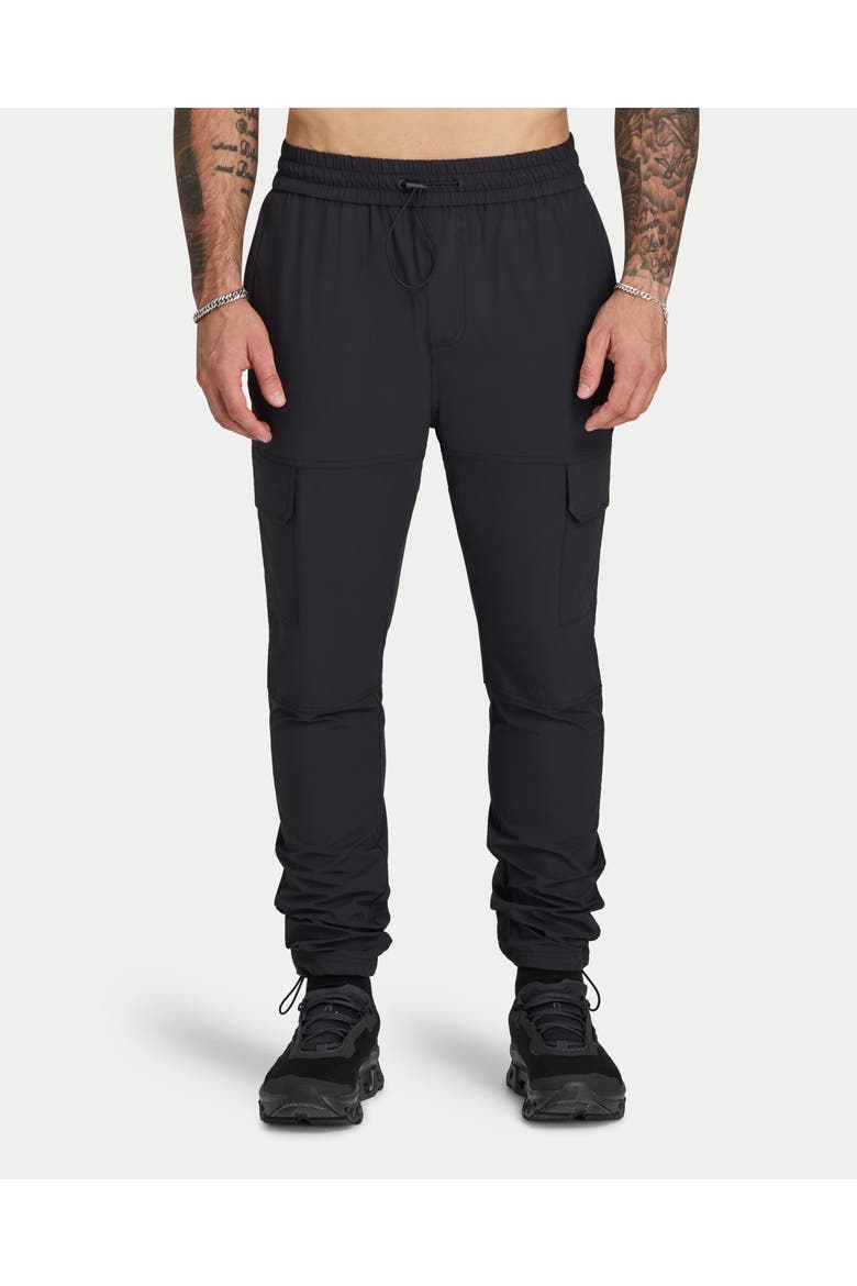 Tech Tapered Cargo Trousers, Main, color, Black