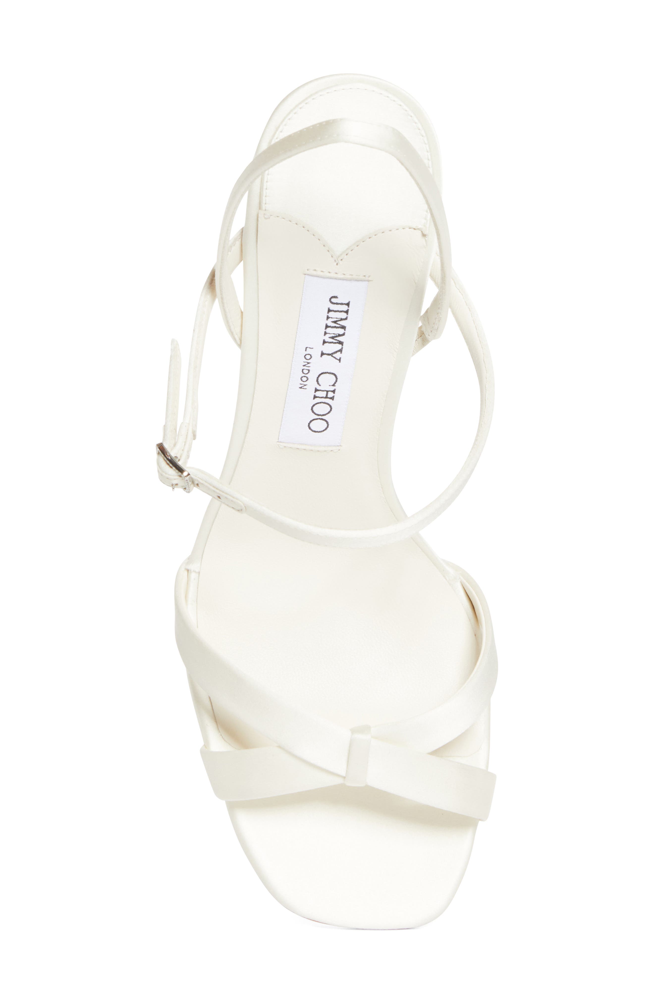 Jimmy Choo Elsy Crystal Buckle Sandal, Alternate, color, Ivory
