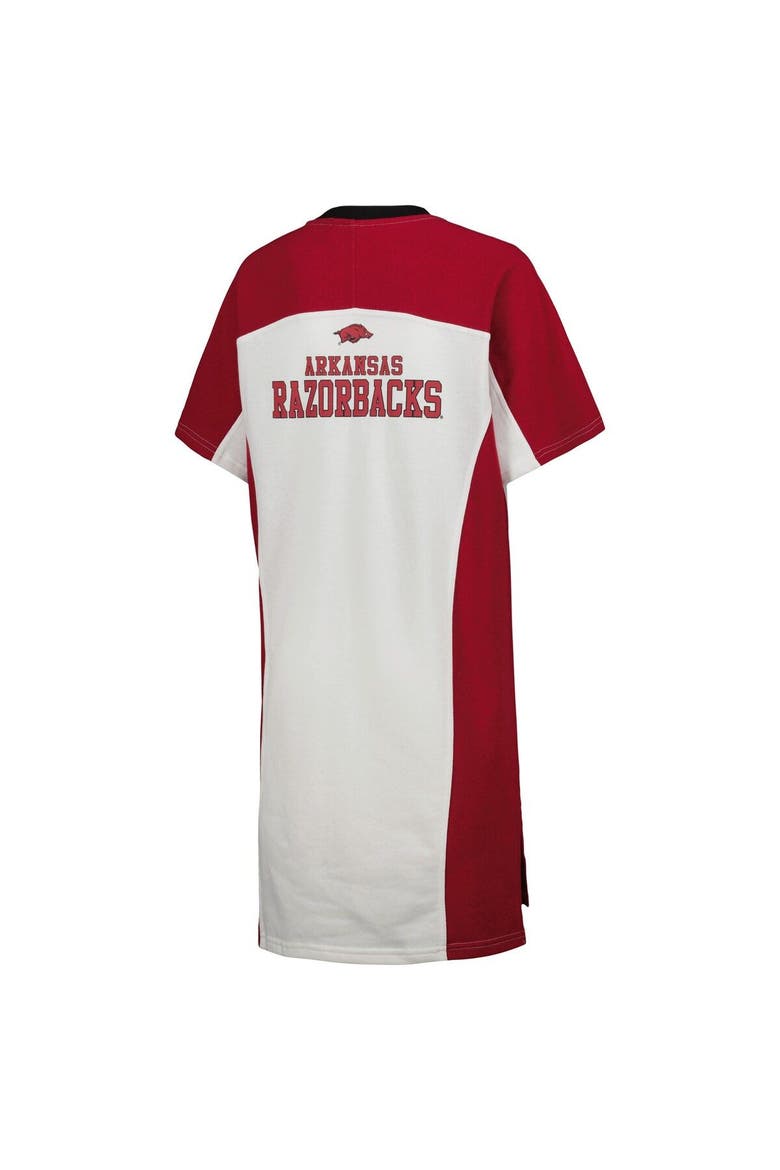 Women's G-III 4Her by Carl Banks White Arkansas Razorbacks Home Run T-Shirt Dress, Alternate, color, White