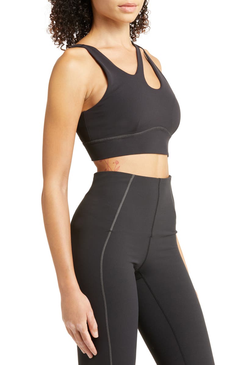 Zella Studio Luxe Asymmetric Sports Bra, Alternate, color,