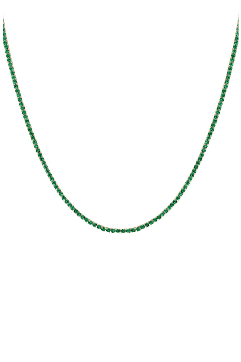 Lab Grown Green Emerald Tennis Necklace, Main, color, Green Emerald