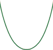 Aurate New York Lab Grown Green Emerald Tennis Necklace