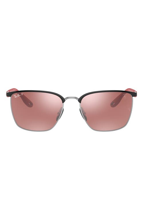 Ray Ban Rb3673m Scuderia Ferrari Collection Sunglasses Red Frame Violet Lenses Polarized 56-17 In Brown