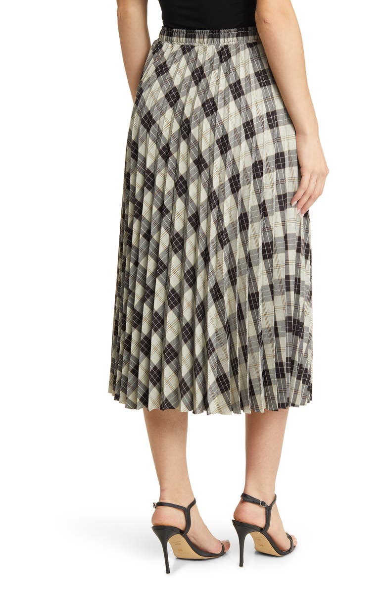 NIKKI LUND Robin Pleated Midi Skirt, Alternate, color, Black