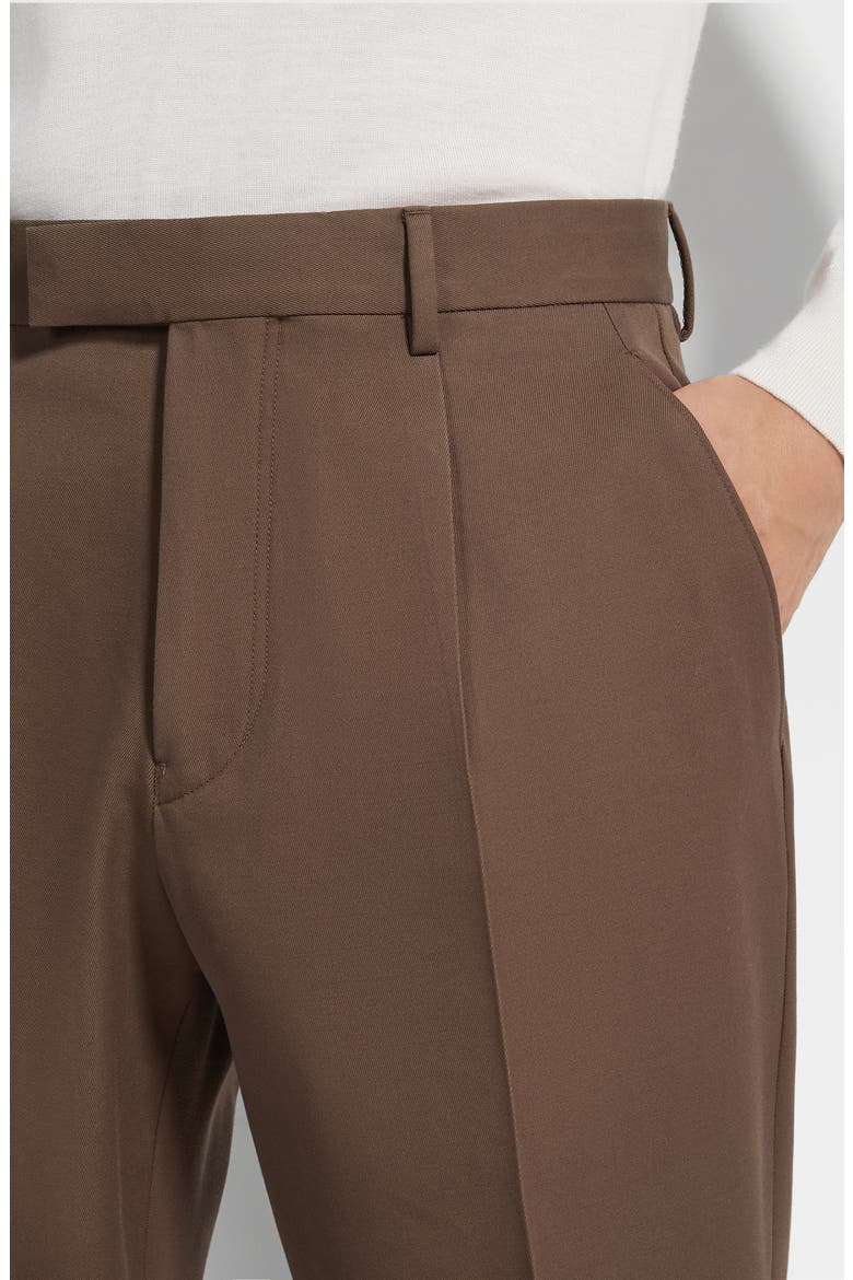 Cotton & Wool Trousers, Alternate, color, BROWN