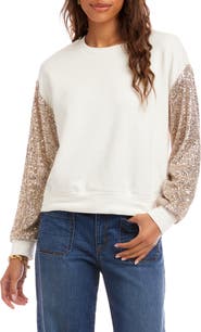 Karen Kane Sequin Sleeve Sweatshirt