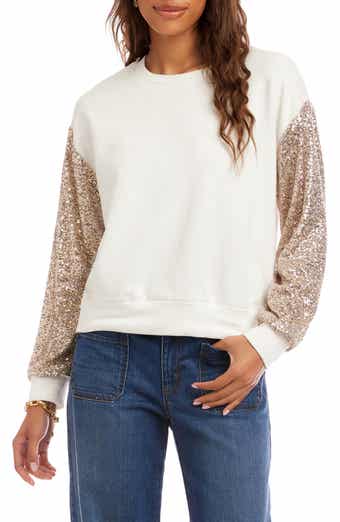 Sequin Sleeve Sweatshirt