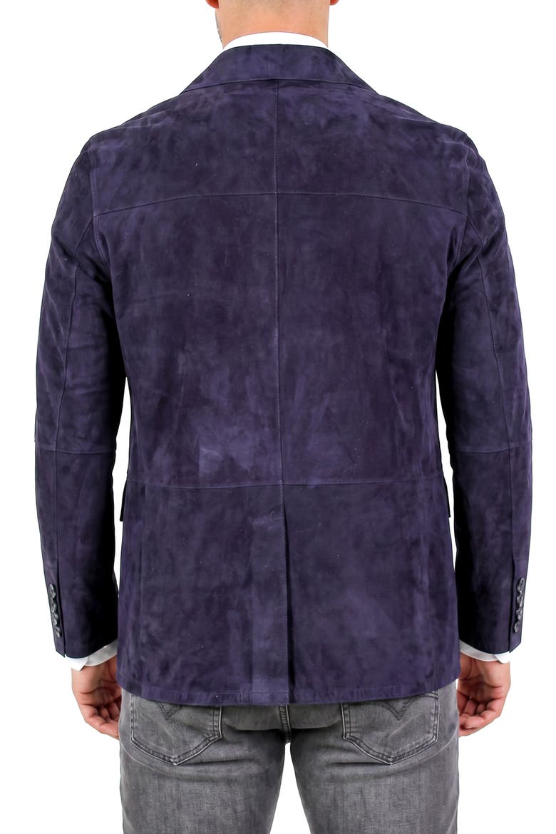 Lambskin Suede Jacket, Alternate, color, BLUE