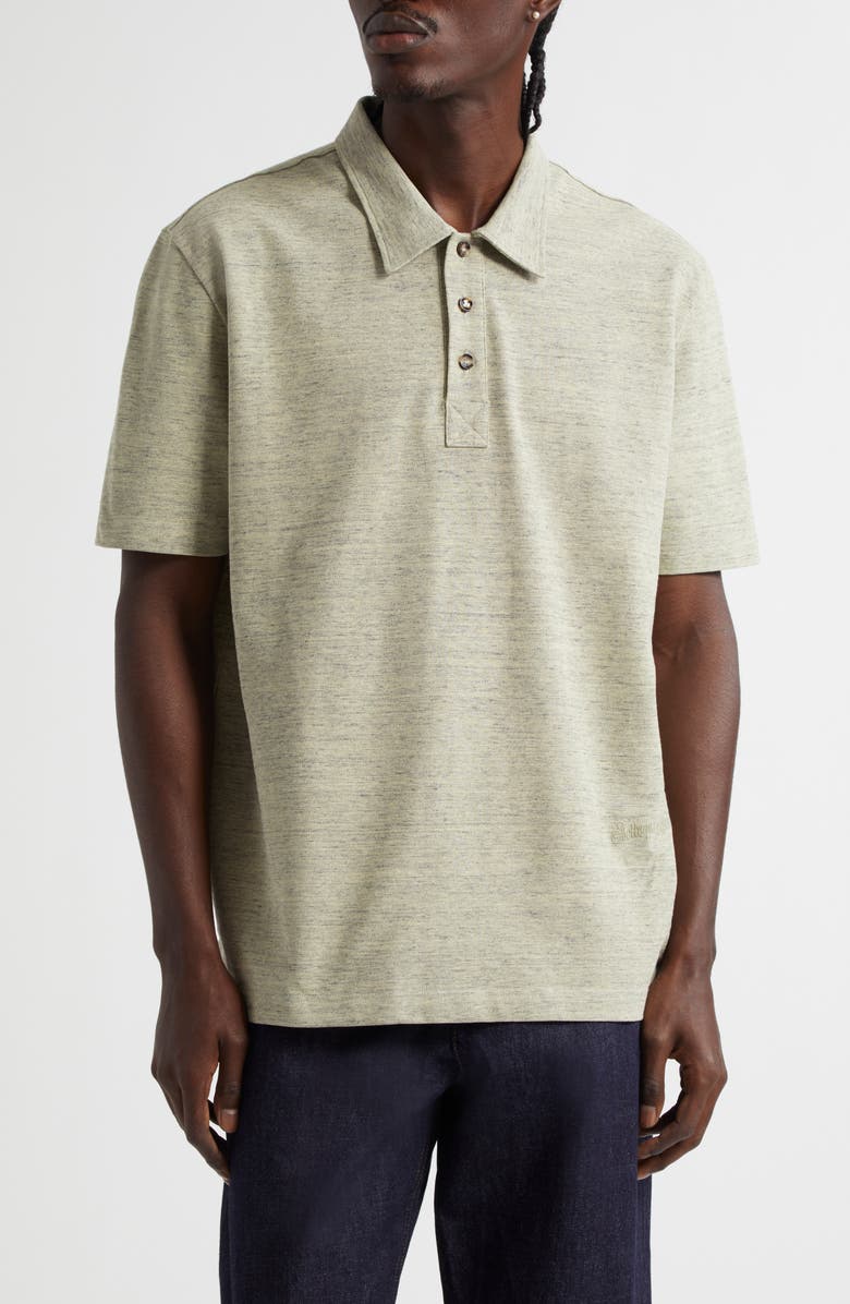 Bottega Veneta Cotton Piqué Polo, Main, color, 9156 Chick Melange