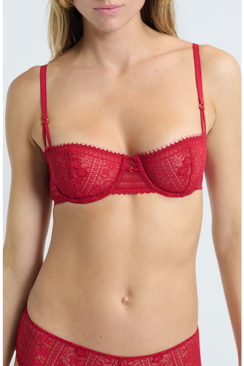 Aura N°9 Underwire Balconette Bra, Main, color, RED