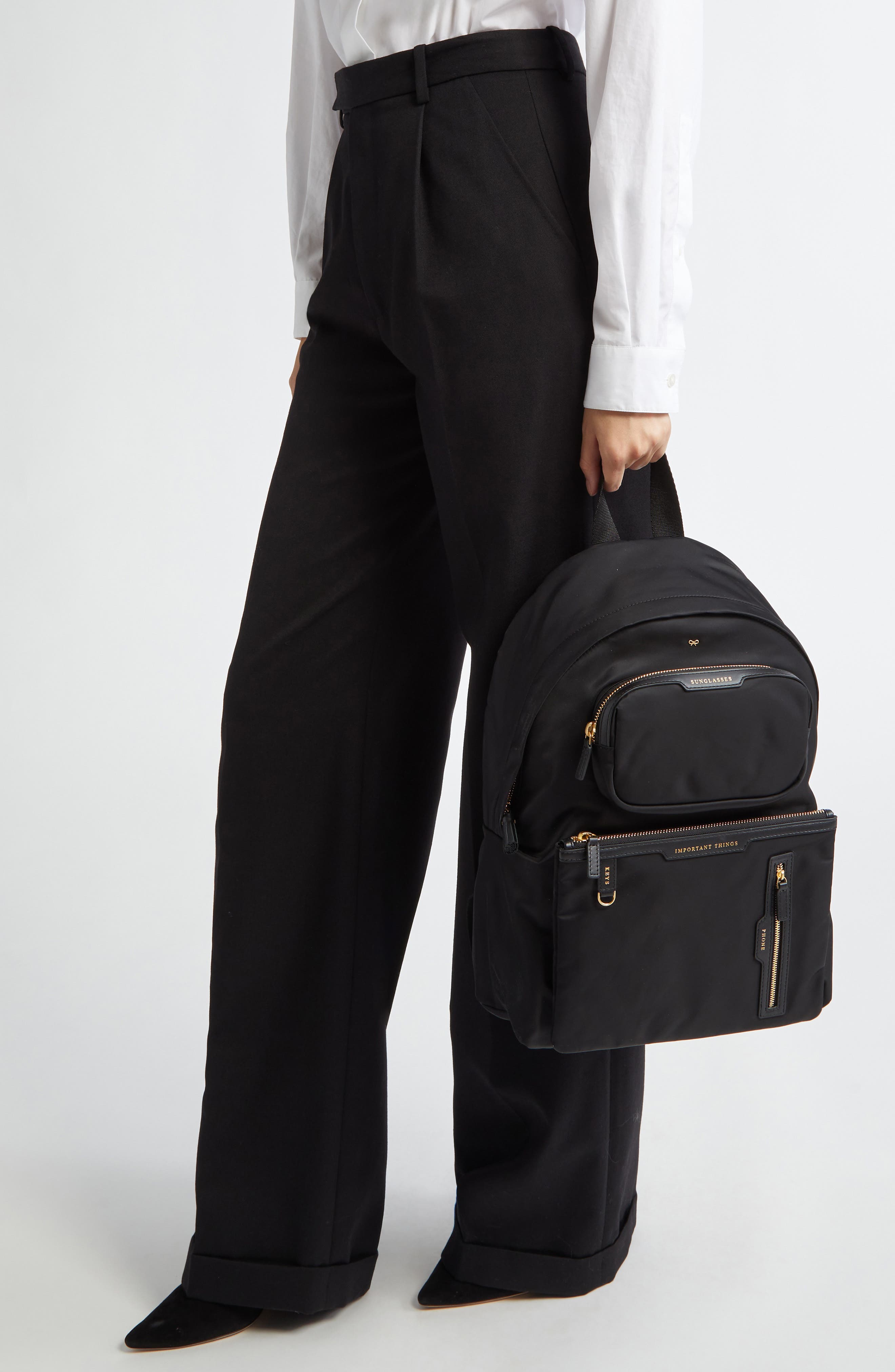 Anya Hindmarch Labelled Collection Multipocket Nylon Backpack, Alternate, color, 