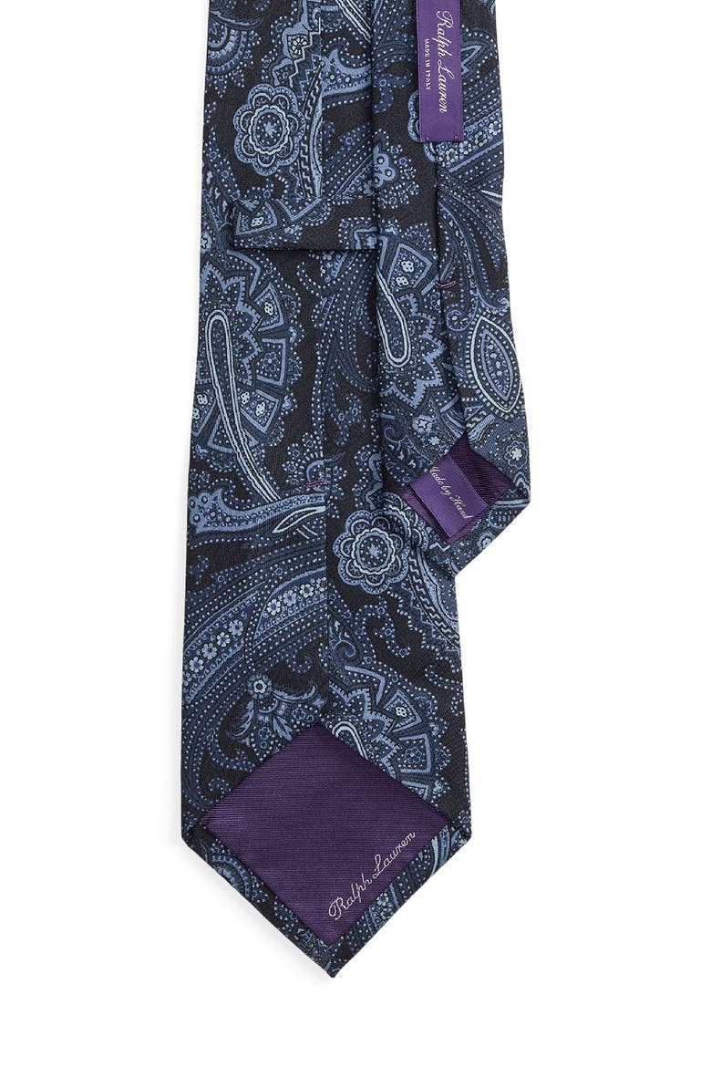 Paisley Silk Twill Tie, Alternate, color, NAVY
