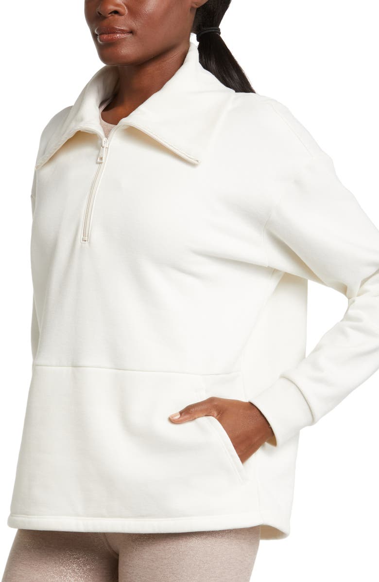 Beyond Yoga Trek Half Zip Pullover, Alternate, color, Fresh Snow