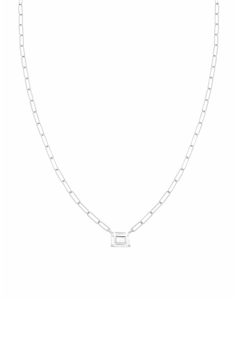 Sterling Silver 18k Gold Plated Lena Sparkle Necklace Dainty Statement, Main, color, Silver