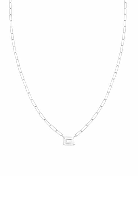 Sterling Silver 18k Gold Plated Lena Sparkle Necklace Dainty Statement