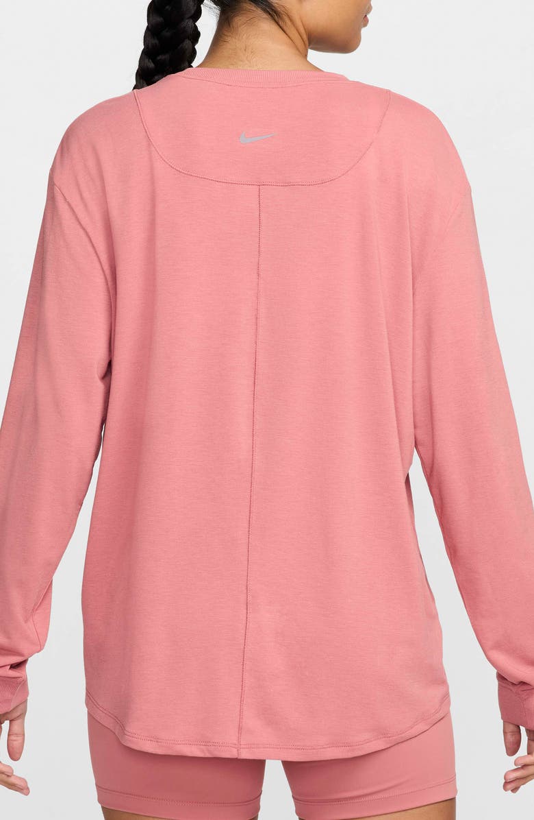 Nike One Relaxed Dri-FIT Top, Alternate, color, 634 Canyon Pink/Black