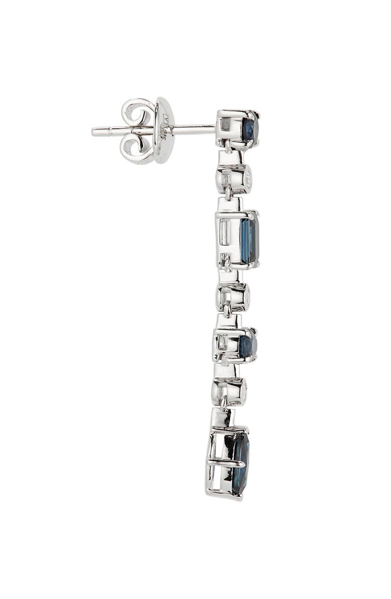VALANI ATELIER Floating Sapphire & Diamond Linear Earrings, Alternate, color, White Gold