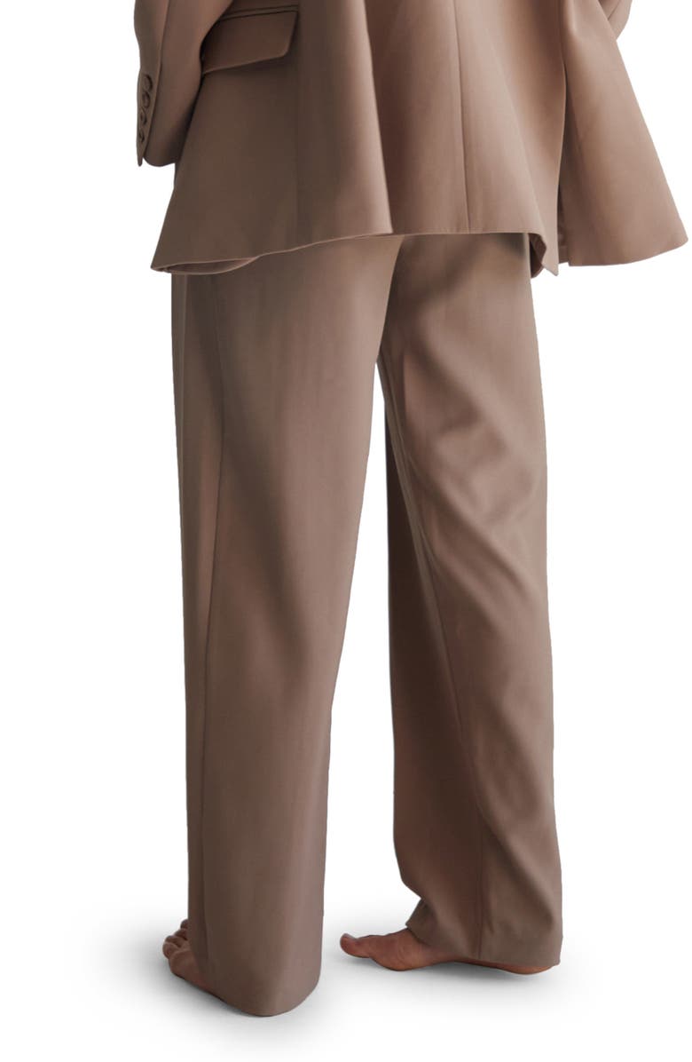 RE ONA Joey Pleated Wide Leg Suit Trousers, Alternate, color, 