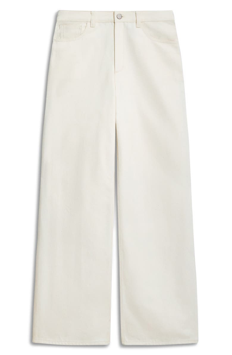 Theory High Waist Wide Leg Jeans, Main, color, Ecru - E0v