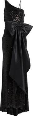 Eliza J One-Shoulder Sequin Gown