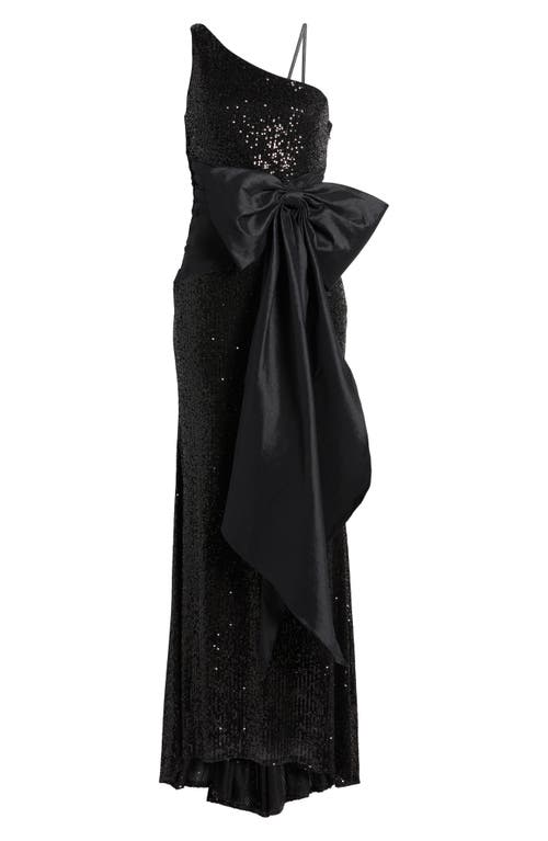 ELIZA J ELIZA J ONE-SHOULDER SEQUIN GOWN