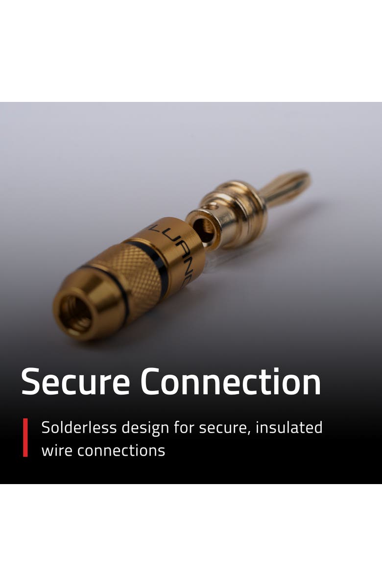 Fluance Banana Plug, 24K Gold-plated, 16 to 12 AWG speaker wire for Hi-Fi setup, Alternate, color, Gold