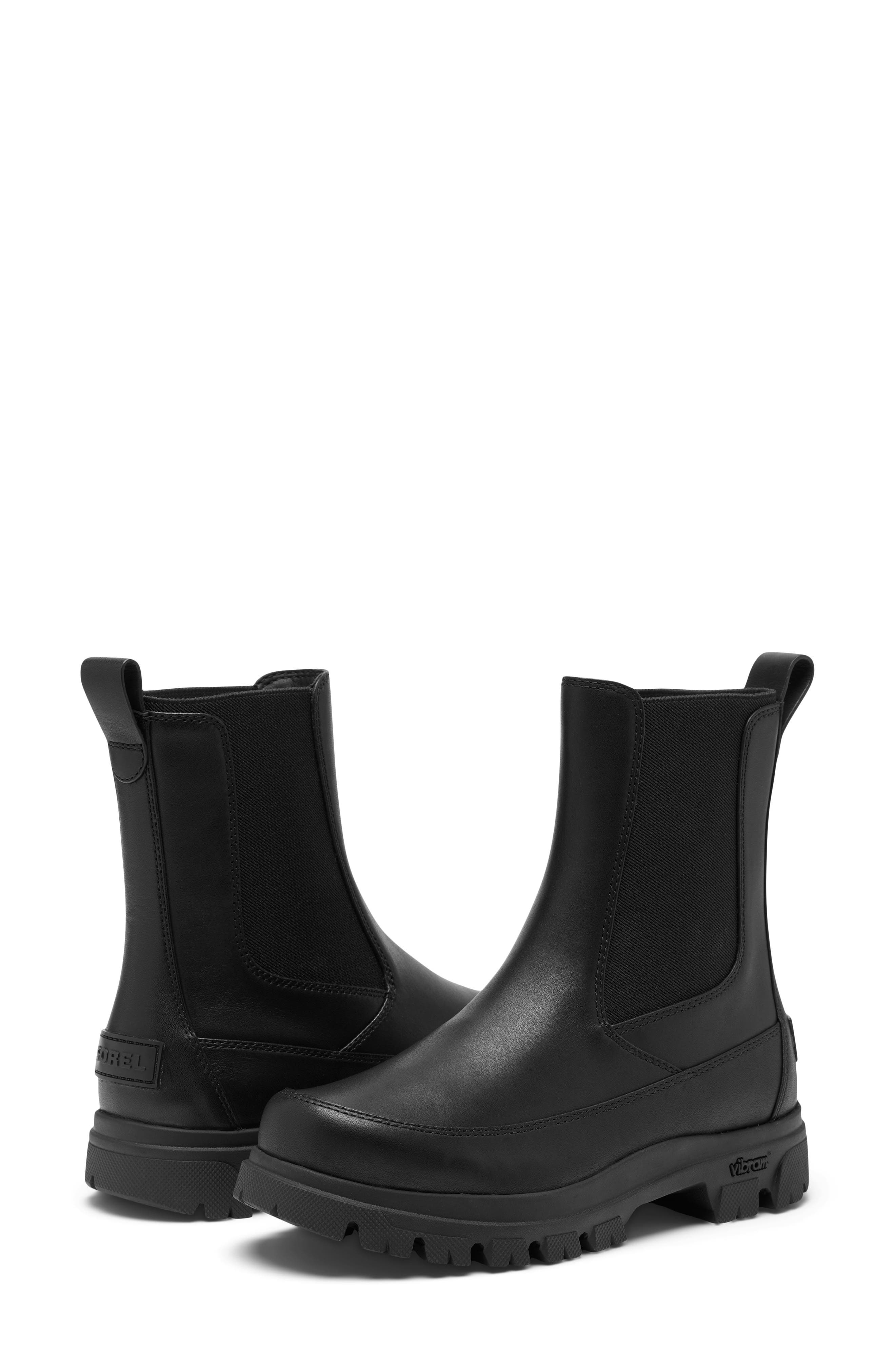 Daystorm Waterproof Leather Chelsea Boot, Alternate, color, BLACK/ SEA SALT