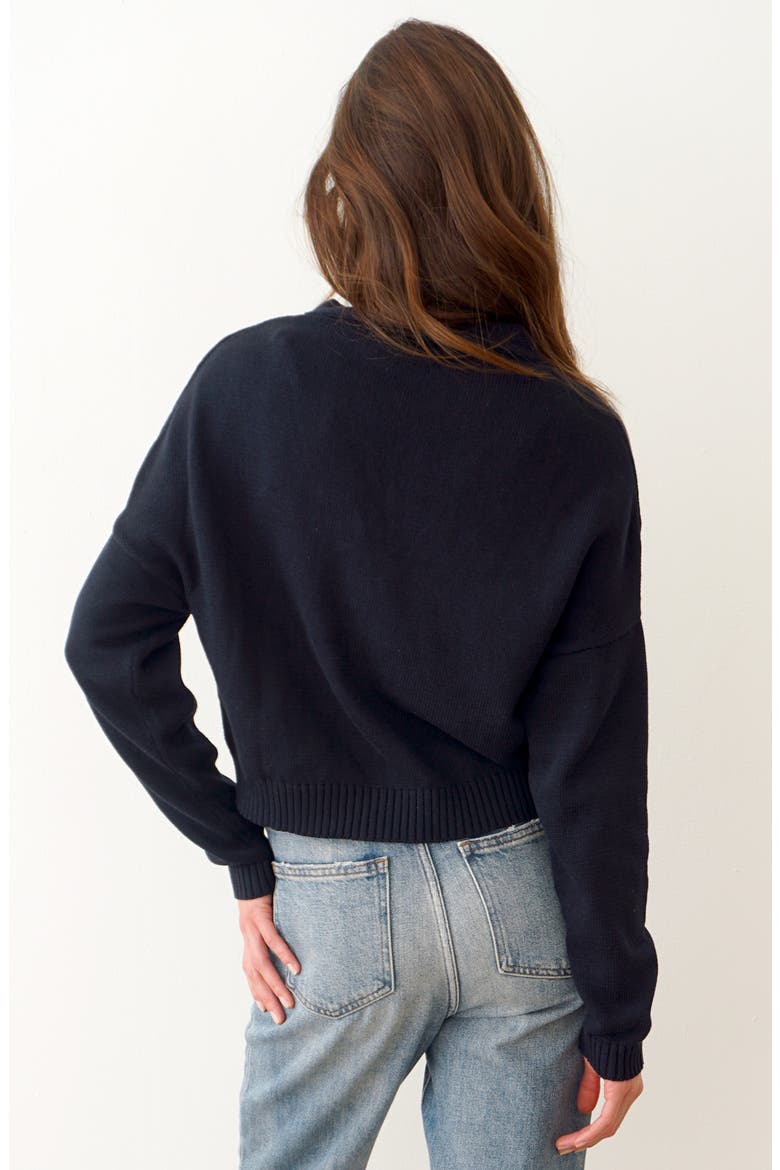 Diana Cropped Cardigan, Alternate, color, Midnight Navy
