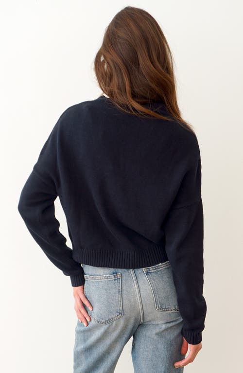 Paneros Clothing Diana Cropped Cardigan In Midnight Navy