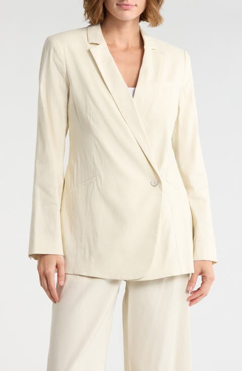 Double-Breasted Linen Blazer
