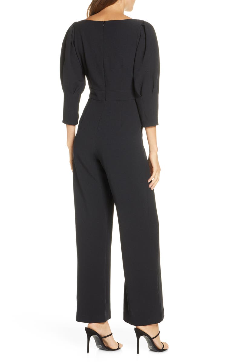 Vince Camuto Puff Sleeve Crepe Jumpsuit, Alternate, color, 