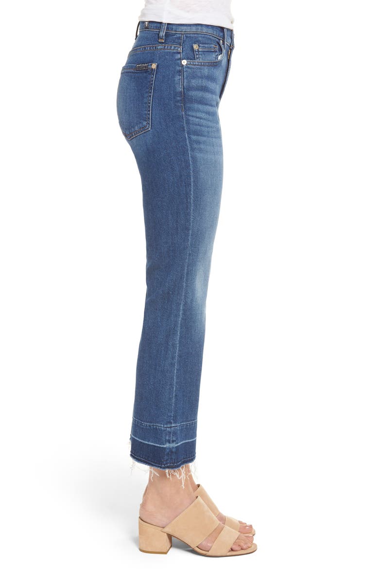 7 For All Mankind® Ali Split Hem Crop Flare Jeans, Alternate, color, SUNRISE- LXSR
