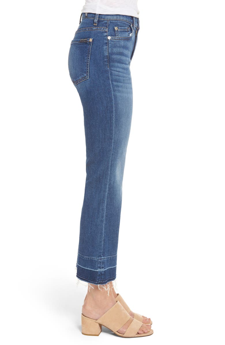 7 For All Mankind <sup>®</sup> Ali Split Hem Crop Flare Jeans, Alternate, color, 