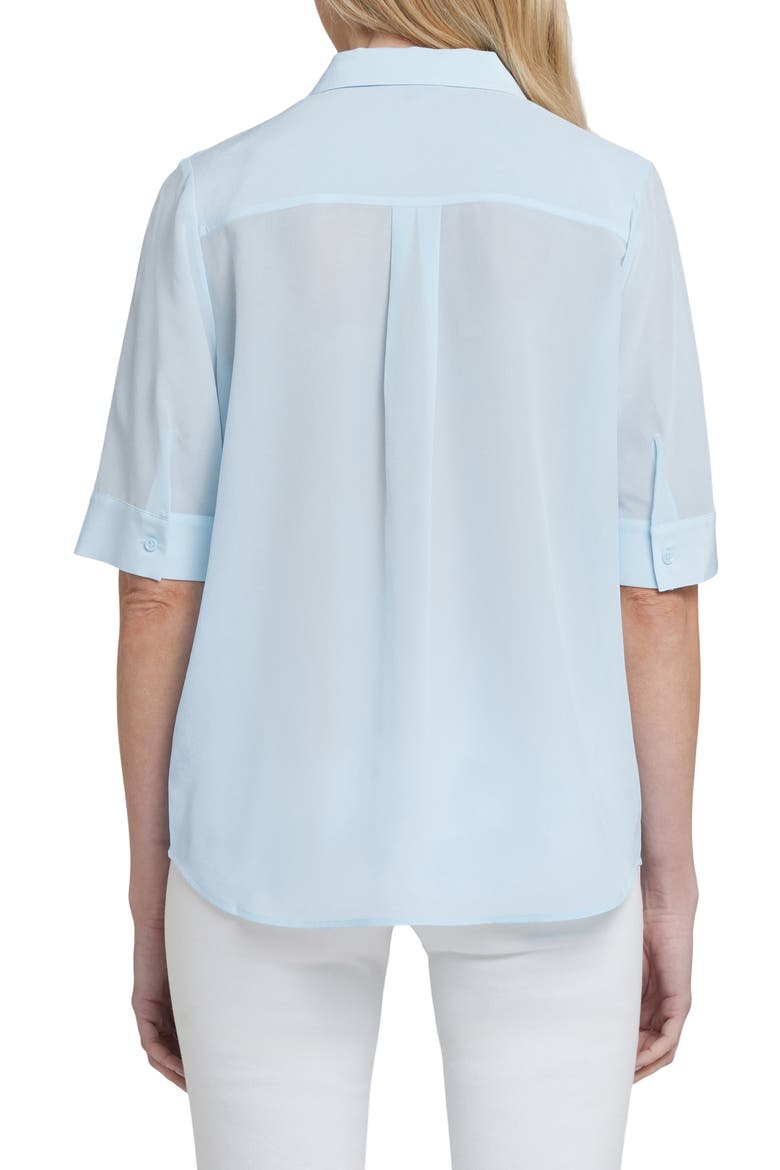Riley Elbow Sleeve Silk Top, Alternate, color, AQUATIC