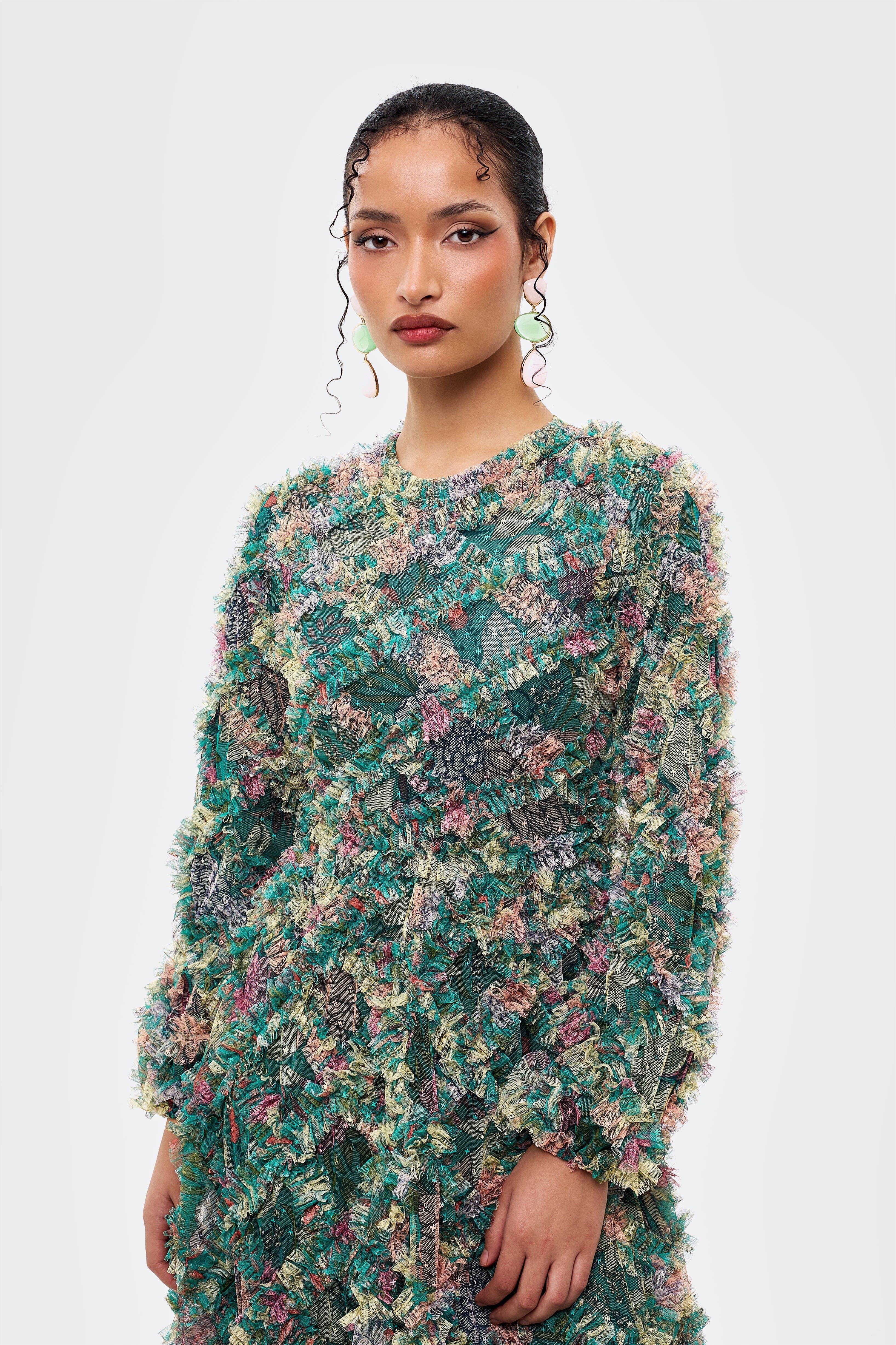 MARYISA Floral Ruffle Maxi Dress (Women) | Nordstrom
