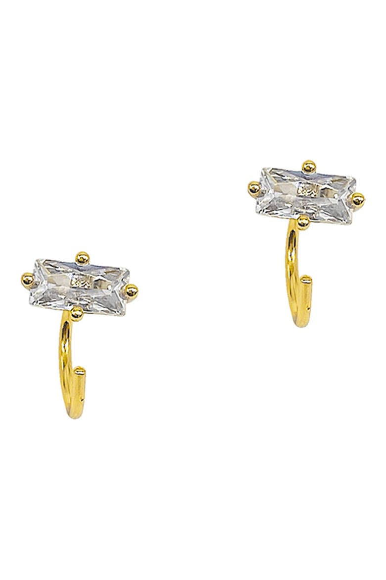 14K Yellow Gold Vermeil Baguette Huggie Hook Hoops Earrings, Main, color, YELLOW