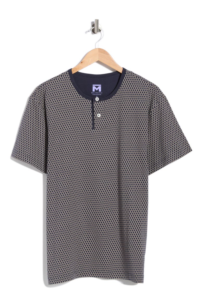 Short Sleeve Cotton Henley, Alternate, color, NAVY NIGHT