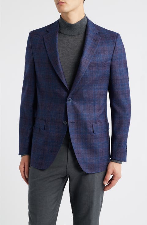 Hyperlight Soft Plaid Wool Sport Coat (Regular & Big)