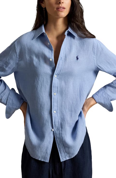 Classic Fit Linen Button-Up Shirt