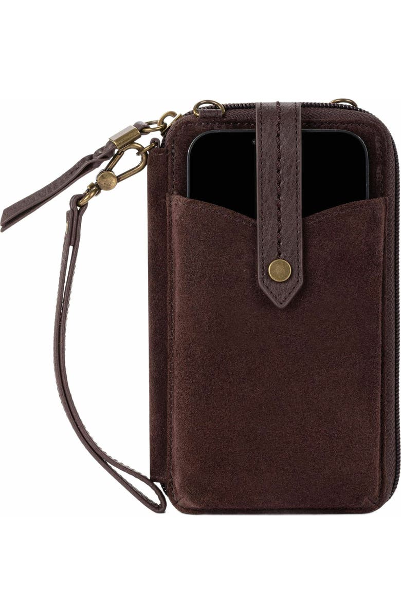 The Sak Silverlake N/S Smartphone Crossbody, Main, color, Mahogany Suede