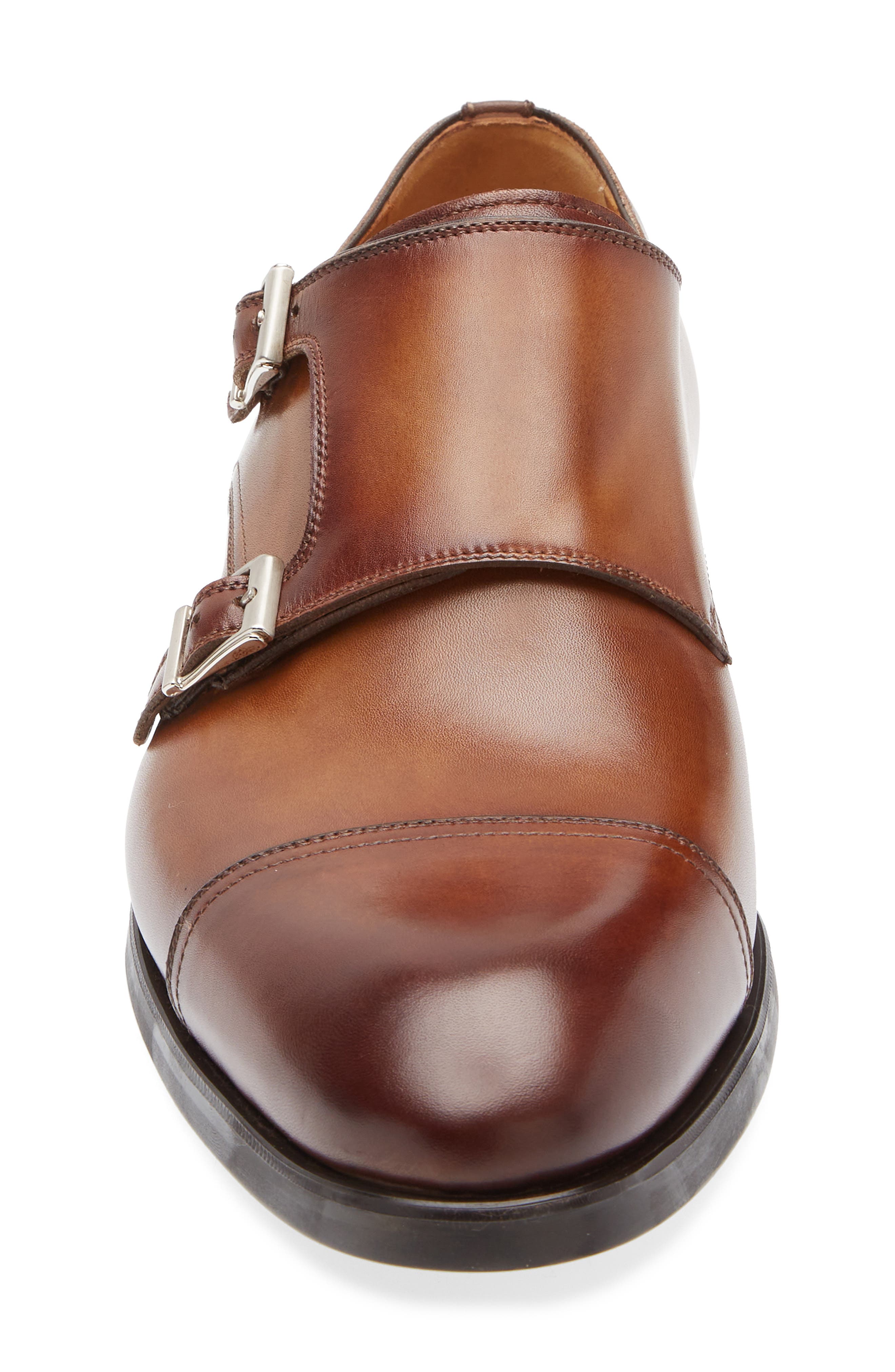 Magnanni Montego Cap Toe Double Monk Strap Shoe, Alternate, color, Tabaco Brown