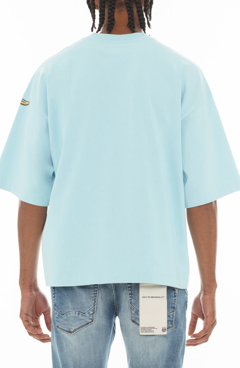 Cult of Individuality Eagle Oversize Graphic T-Shirt, Alternate, color, Blue Glow