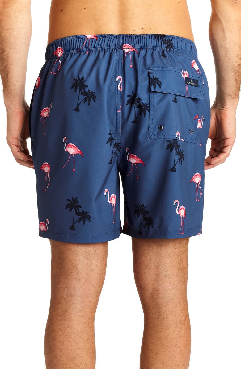 Rainforest Flamingo Blues Trunks, Alternate, color,